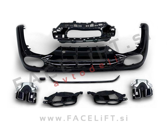 Difuzor z nastavki za izpuh črni Mercedes E S214 W214 AMG Line 23-