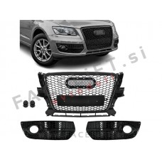 Maska in mreže odbijača RS izgled črna sijaj Audi Q5 8R 08-12 Maska in mreže odbijača RS izgled črna sijaj Audi Q5 8R 08-12