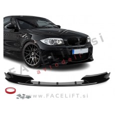 Podaljšek sprednjega odbijača črni sijaj BMW 1 E82 E88 M-Sport 07-13