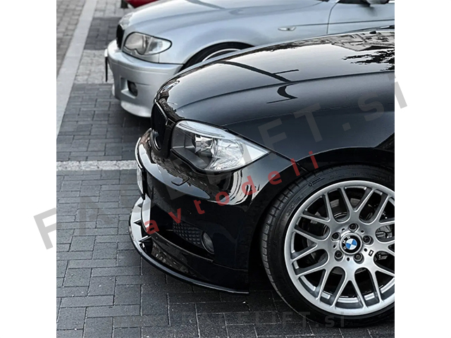 Podaljšek sprednjega odbijača črni sijaj BMW 1 E82 E88 M-Sport 07-13