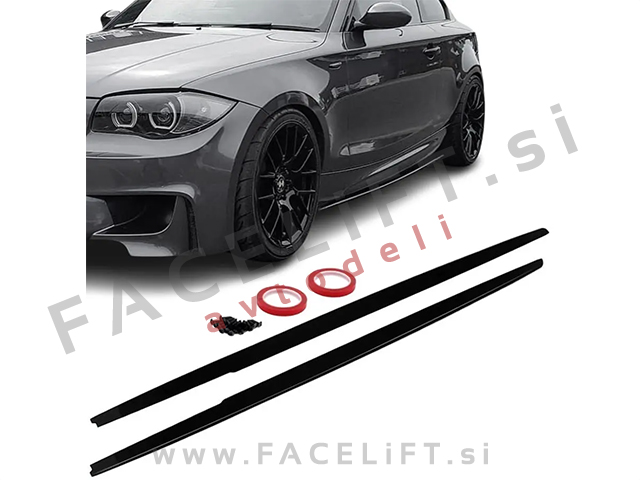 Podaljški pragov črni sijaj BMW 1 E81 E82 E87 E88 M-Pack 04-13