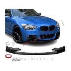 Podaljšek sprednjega odbijača črni sijaj M-Performance izgled BMW 1 F20 F21 11-15