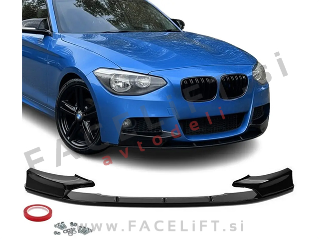 Podaljšek sprednjega odbijača črni sijaj M-Performance izgled BMW 1 F20 F21 11-15