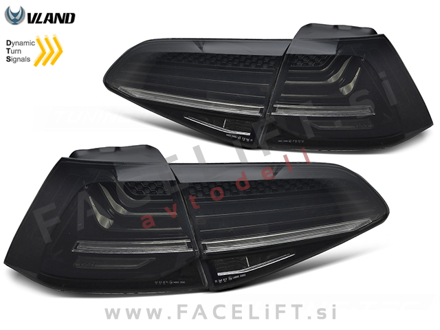 Zadnje LED laser luči zatemnjene VW Golf 7 12-17