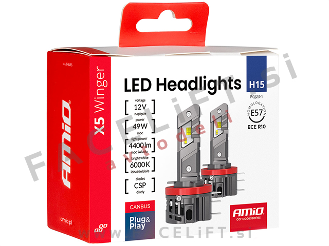 LED kit H15 X5 Winger CANBUS 49W 12V