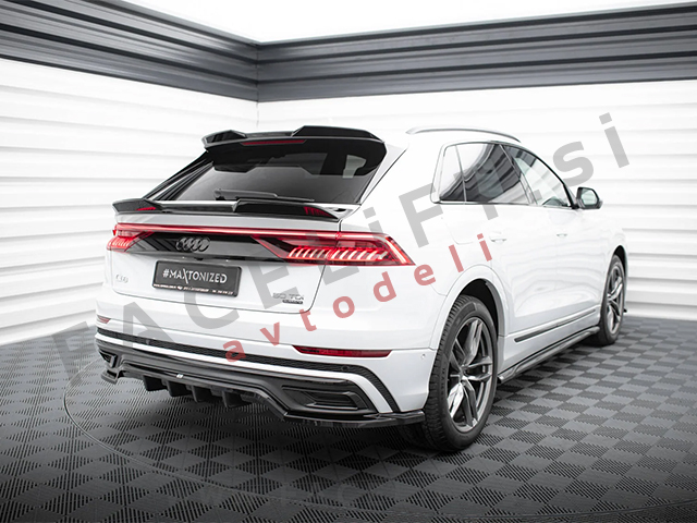 Podaljšek zadnjega odbijača črni sijaj Audi Q8 S line 18-23