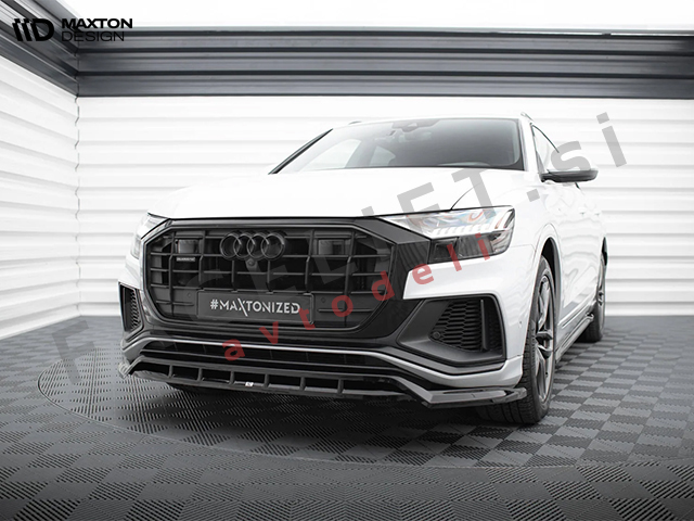 Podaljšek sprednjega odbijača V.2 črni sijaj Audi Q8 18-23