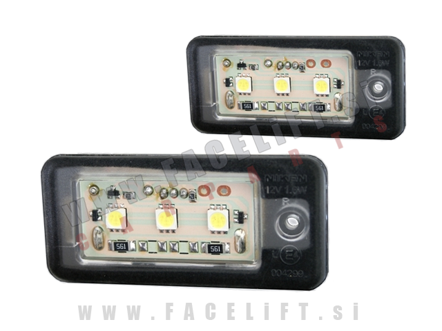 Audi A4 / B7 8E (05-08) / LED osvetlitev registrske tablice z ohišjem