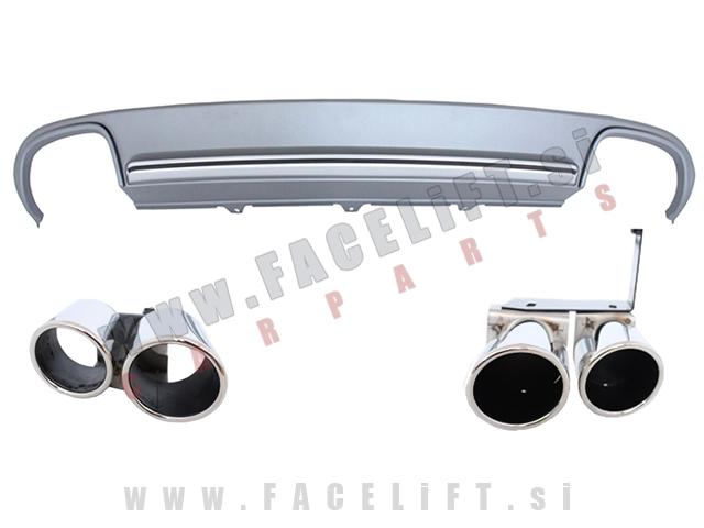 Audi A4 / B8 8K (11-15) / difuzor z nastavki za izpuh / S4 izgled Audi A4 / B8 8K (11-15) / difuzor z nastavki za izpuh / S4 izgled