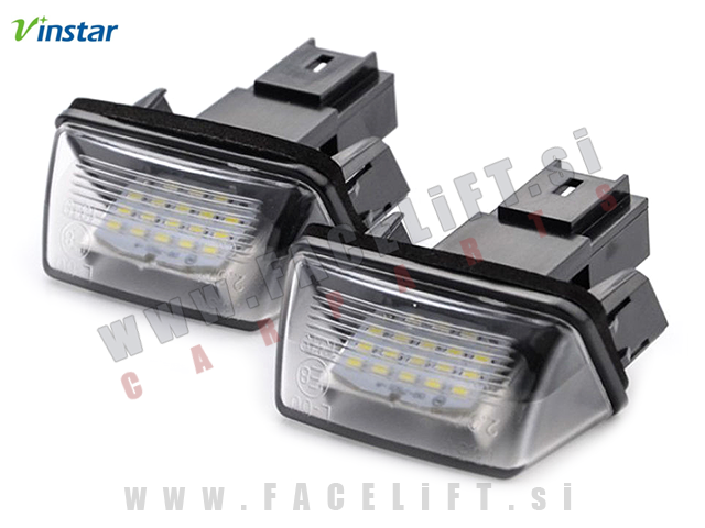 Citroen Peugeot LED osvetlitev registrske tablice z ohišjem Citroen Peugeot LED osvetlitev registrske tablice z ohišjem