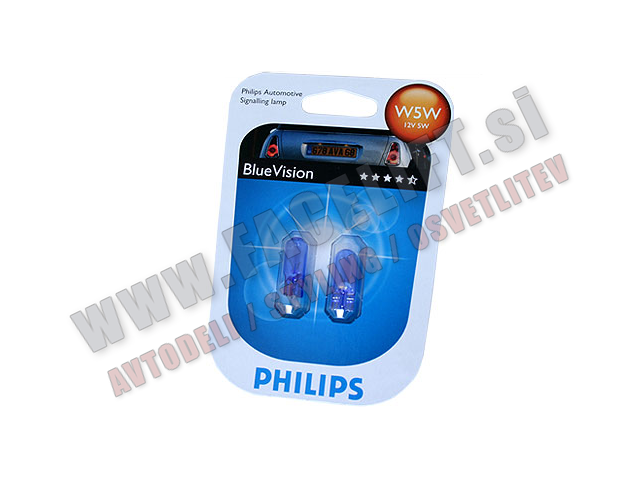 Halogenske žarnice Philips BlueVision T10 W5W 5W 12V
