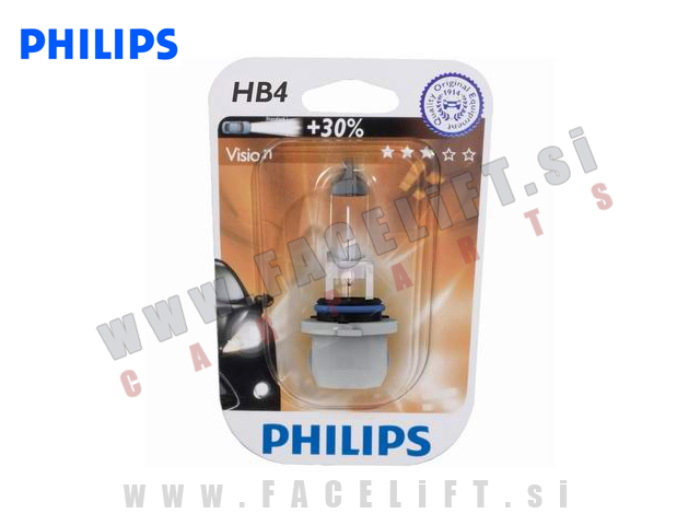 Halogenska žarnica Philips Vision +30% HB4 (9006) 51W 12V Halogenska žarnica Philips Vision +30% HB4 (9006) 51W 12V