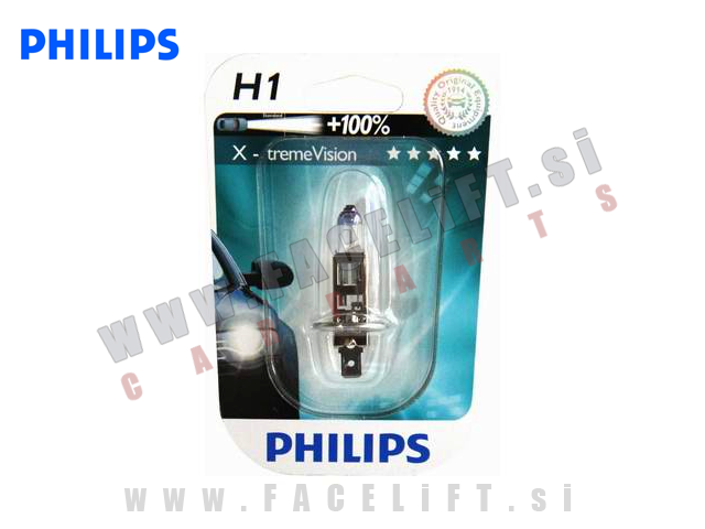 Halogenska žarnica Philips X-treme Vision +100% H1 55W 12V Halogenska žarnica Philips X-treme Vision +100% H1 55W 12V
