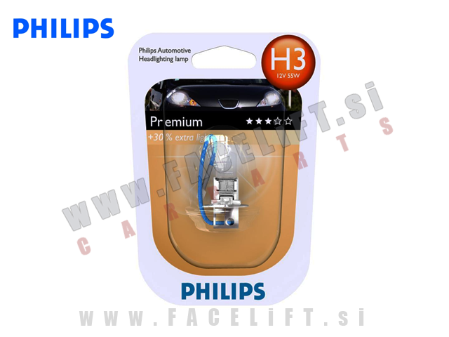 Halogenska žarnica Philips Premium +30% H3 55W 12V Halogenska žarnica Philips Premium +30% H3 55W 12V
