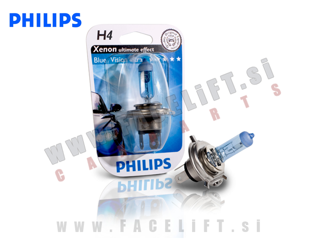 Halogenska žarnica Philips Blue Vision Ultra H4 60/55W 12V Halogenska žarnica Philips Blue Vision Ultra H4 60/55W 12V