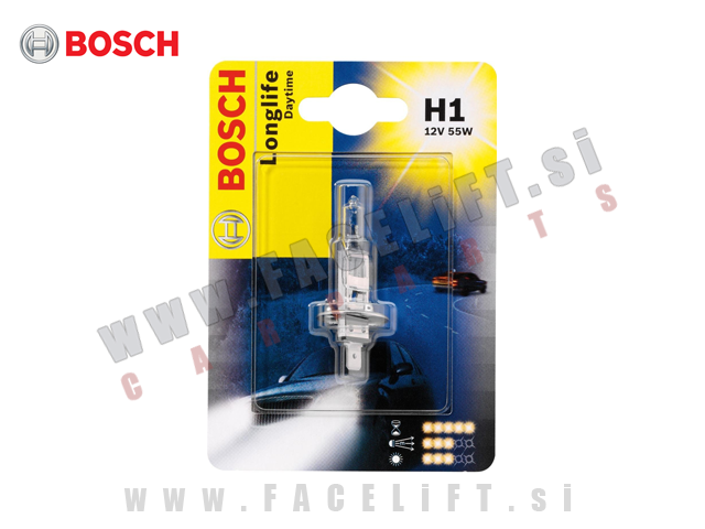 Halogenska žarnica Bosch Longlife Daytime H1 55W 12V Halogenska žarnica Bosch Longlife Daytime H1 55W 12V