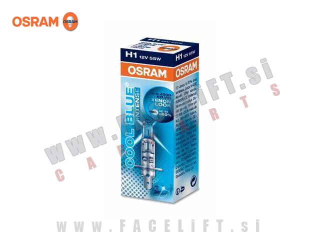 Halogenska žarnica Osram Cool Blue Intense +20% 4200K H1 55W 12V Halogenska žarnica Osram Cool Blue Intense +20% 4200K H1 55W 12V