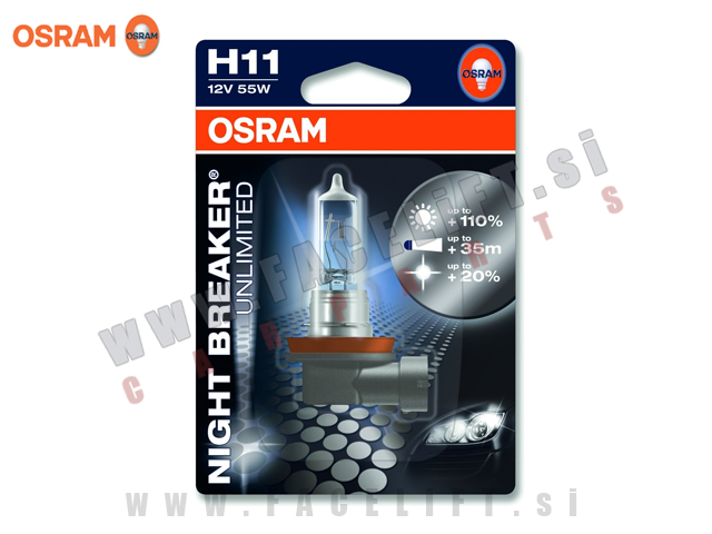 Halogenska žarnica Osram Night Breaker Unlimited H11 55W 12V Halogenska žarnica Osram Night Breaker Unlimited H11 55W 12V