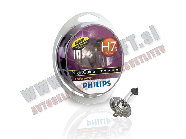 Halogenske žarnice Philips NightGuide H7 55W 12V Halogenske žarnice Philips NightGuide H7 55W 12V