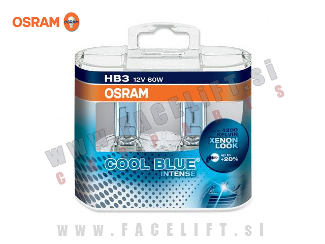 Halogenske žarnice Osram Cool Blue Intense HB3 (9005) 60W 12V Halogenske žarnice Osram Cool Blue Intense HB3 (9005) 60W 12V