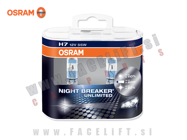 Halogenske žarnice Osram Night Breaker Unlimited H7 55W 12V Halogenske žarnice Osram Night Breaker Unlimited H7 55W 12V