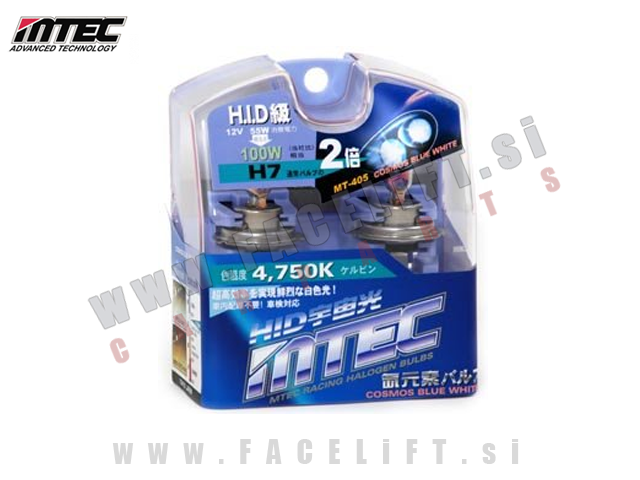 Halogenske žarnice MTEC Cosmos Blue White 4750K H7 55W 12V Halogenske žarnice MTEC Cosmos Blue White 4750K H7 55W 12V
