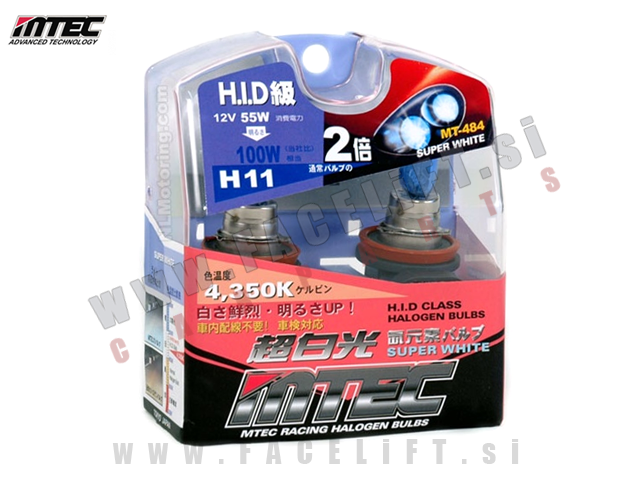 Halogenske žarnice MTEC Super White 4350K H11 55W 12V Halogenske žarnice MTEC Super White 4350K H11 55W 12V