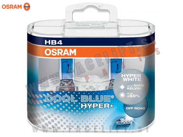 Halogenske žarnice Osram Cool Blue Hyper Plus 5000K HB4 (9006) 51W 12V Halogenske žarnice Osram Cool Blue Hyper Plus 5000K HB4 (9006) 51W 12V