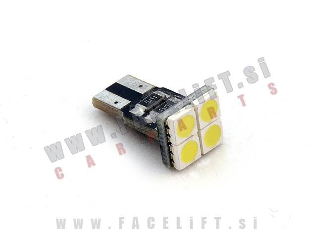 LED žarnica T10 (W5W) 4x SMD (5050) CANBUS 12V LED žarnica T10 (W5W) 4x SMD (5050) CANBUS 12V