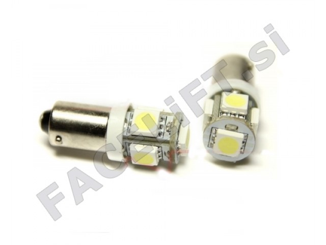 LED žarnica BAX9s H6W 5x SMD 5050 12V LED žarnica BAX9s H6W 5x SMD 5050 12V