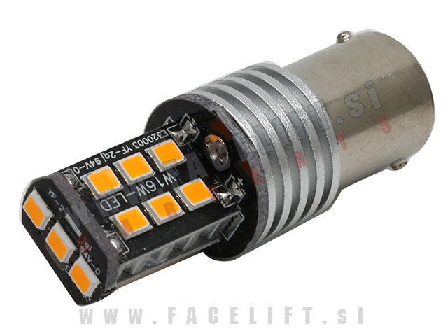 LED žarnica P21W BA15s 1156 6W 2835 SMD CANBUS 12V oranžna (za smernik) LED žarnica P21W BA15s 1156 6W 2835 SMD CANBUS 12V oranžna (za smernik)