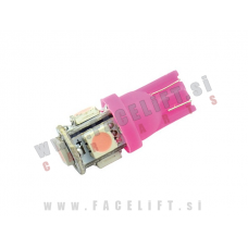 LED žarnica / T10 W5W / 5x SMD (5050) / pink / 12V LED žarnica / T10 W5W / 5x SMD (5050) / pink / 12V