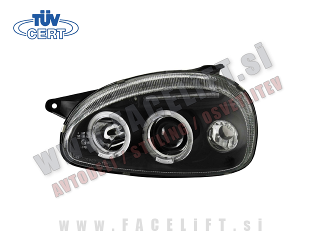 Opel Corsa / B (93-00) / sprednji žarometi z AngelEyes pozicijo in lečo Opel Corsa / B (93-00) / sprednji žarometi z AngelEyes pozicijo in lečo