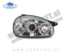 Opel Corsa / B (93-00) / sprednji žarometi z AngelEyes pozicijo in lečo Opel Corsa / B (93-00) / sprednji žarometi z AngelEyes pozicijo in lečo