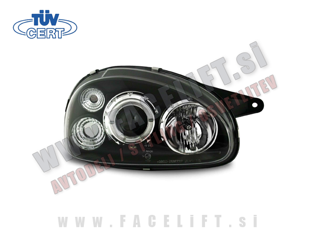 Opel Corsa / B (93-00) / sprednji žarometi z AngelEyes pozicijo in lečo Opel Corsa / B (93-00) / sprednji žarometi z AngelEyes pozicijo in lečo