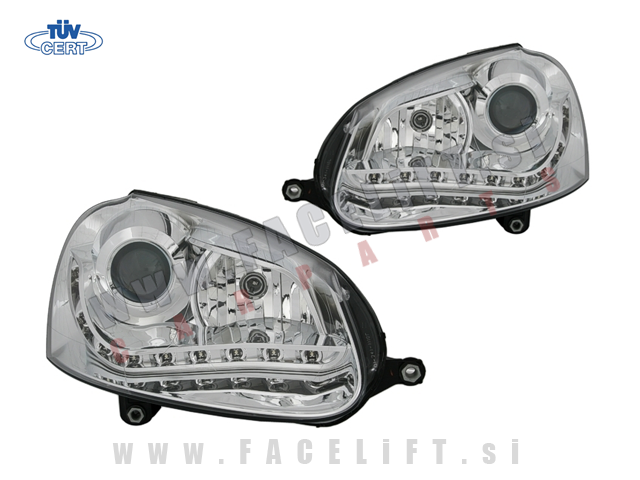 VW Golf 5 / 1K (03-08) / sprednji žarometi z LED DevilEyes pozicijo in lečo VW Golf 5 / 1K (03-08) / sprednji žarometi z LED DevilEyes pozicijo in lečo