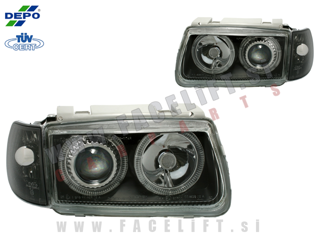 VW Polo / 6N (94-99) / žarometi z Angel Eyes obročki in lečo