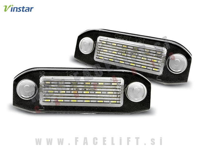Volvo V60 10-18 LED osvetlitev registrske tablice z ohišjem Volvo V60 10-18 LED osvetlitev registrske tablice z ohišjem