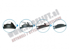 Silikonske brisalne metlice / kljuka sistem pritrditve