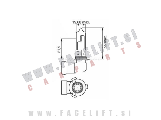Halogenska žarnica Narva HB3 (9005) 60W 12V