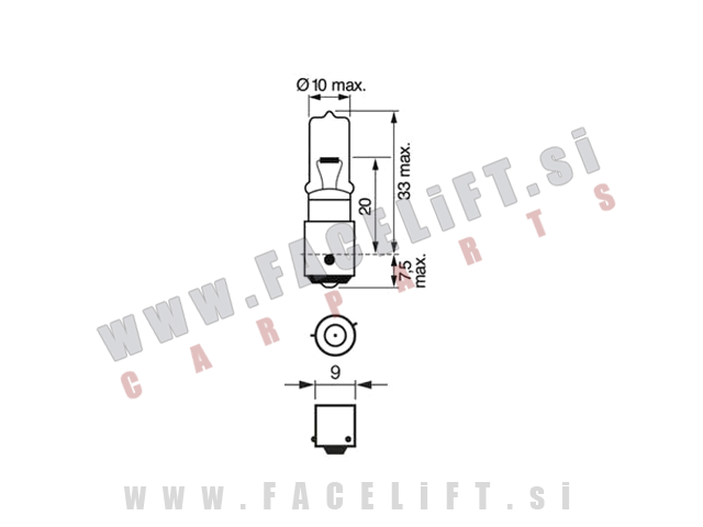Halogenska žarnica Narva H21W (BAY9s) 21W 12V