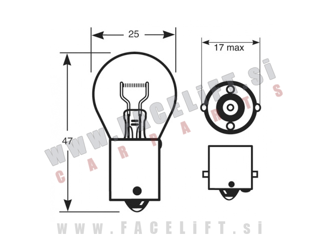 Halogenska žarnica Narva P21W (BA15s / 1156) 21W 12V
