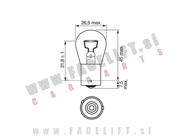Halogenska žarnica Narva PY21W (BAU15s) 21W 12V