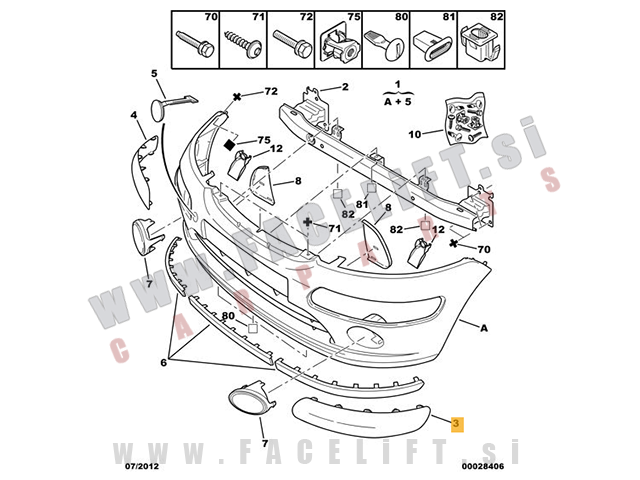Citroen C3 / FC (02-05) / letev sprednjega odbijača / leva