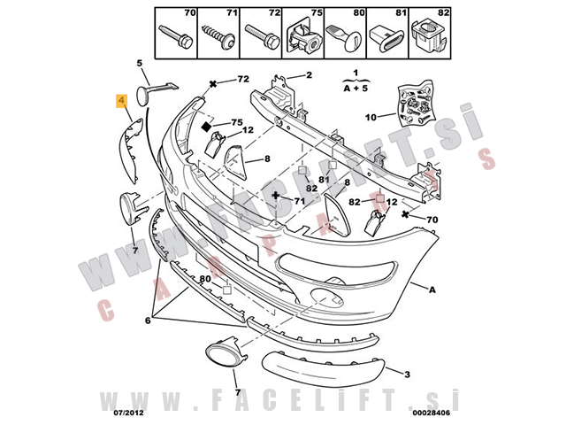 Citroen C3 / FC (02-05) / letev sprednjega odbijača / desna