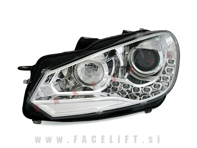 VW Golf 6 / 5K (08-13) / žarometi z LED dnevnimi lučmi in lečo