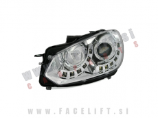 VW Golf 6 / 5K (08-13) / žarometi z LED dnevnimi lučmi in lečo