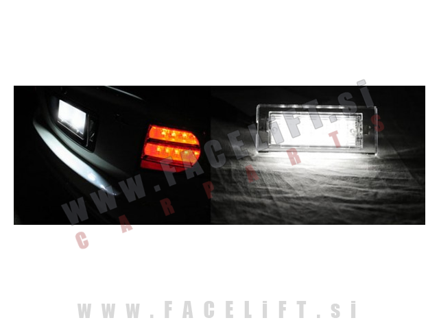 BMW X5 E53 00-06 LED osvetlitev registrske tablice z ohišjem BMW X5 E53 00-06 LED osvetlitev registrske tablice z ohišjem
