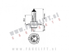 Halogenska žarnica Narva H4 60/55W 12V