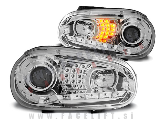 VW Golf 4 / 1J (97-03) / žarometi z LED Devil Eyes in lečo